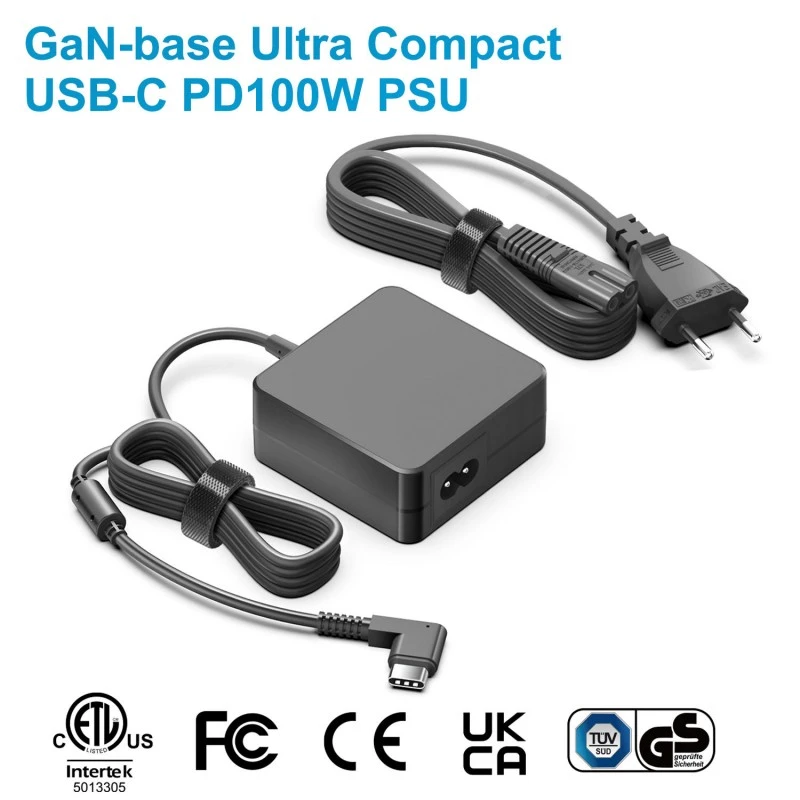 100W GaN Square PD USB-C Adaptor Daya
