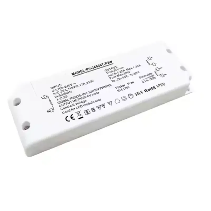 Napa Driver LED Triac Dimming Tegangan Konstan 30W minangka Pilihan Optimal kanggo Solusi Lampu Modern