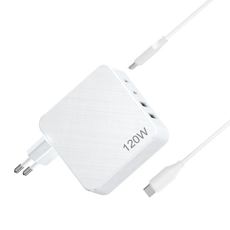 Pengisi Daya Dinding Multi Port Laptop 120W GaN Pengisi Daya USB C
